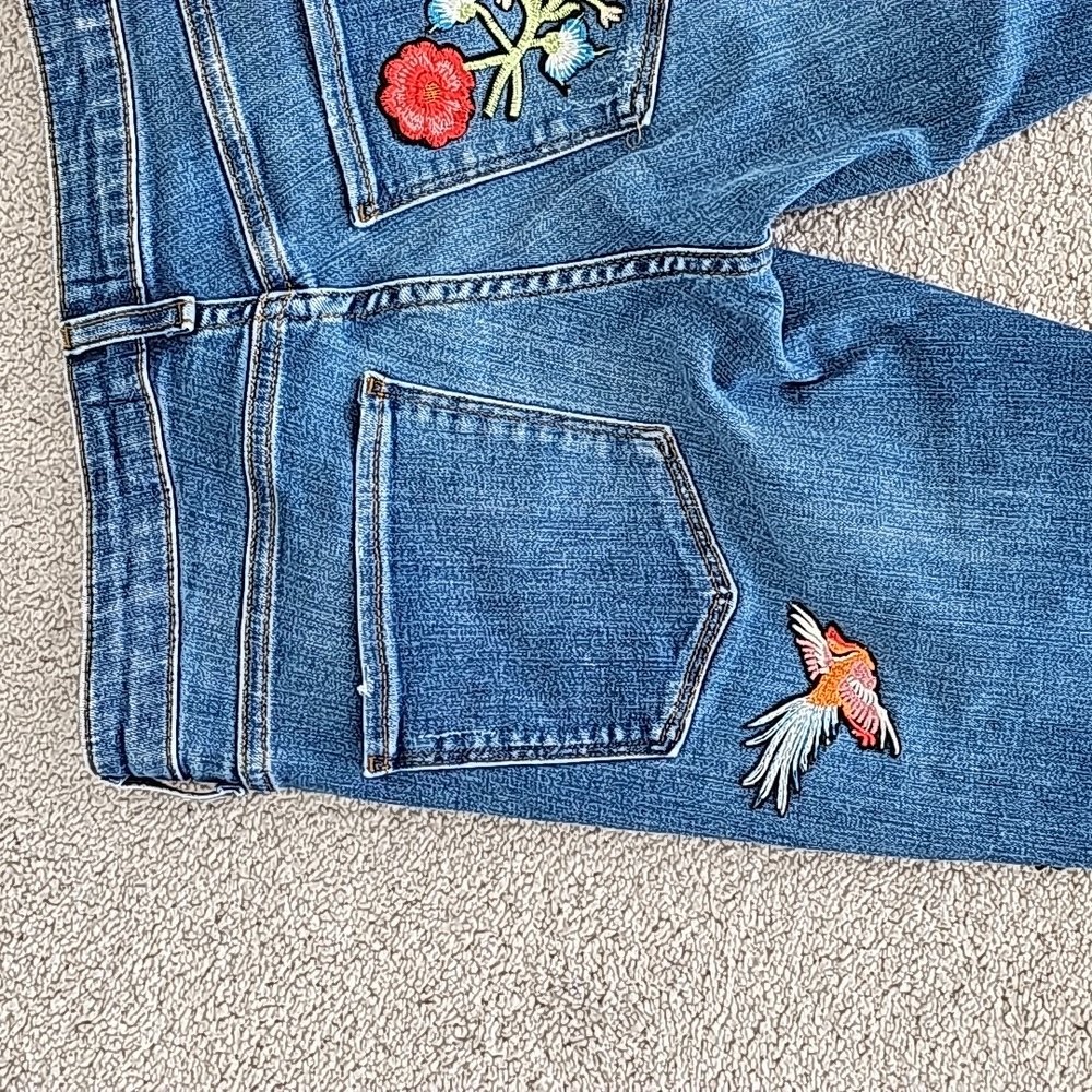 Zara women's floral boot cut jeans - Picture 7 of 12